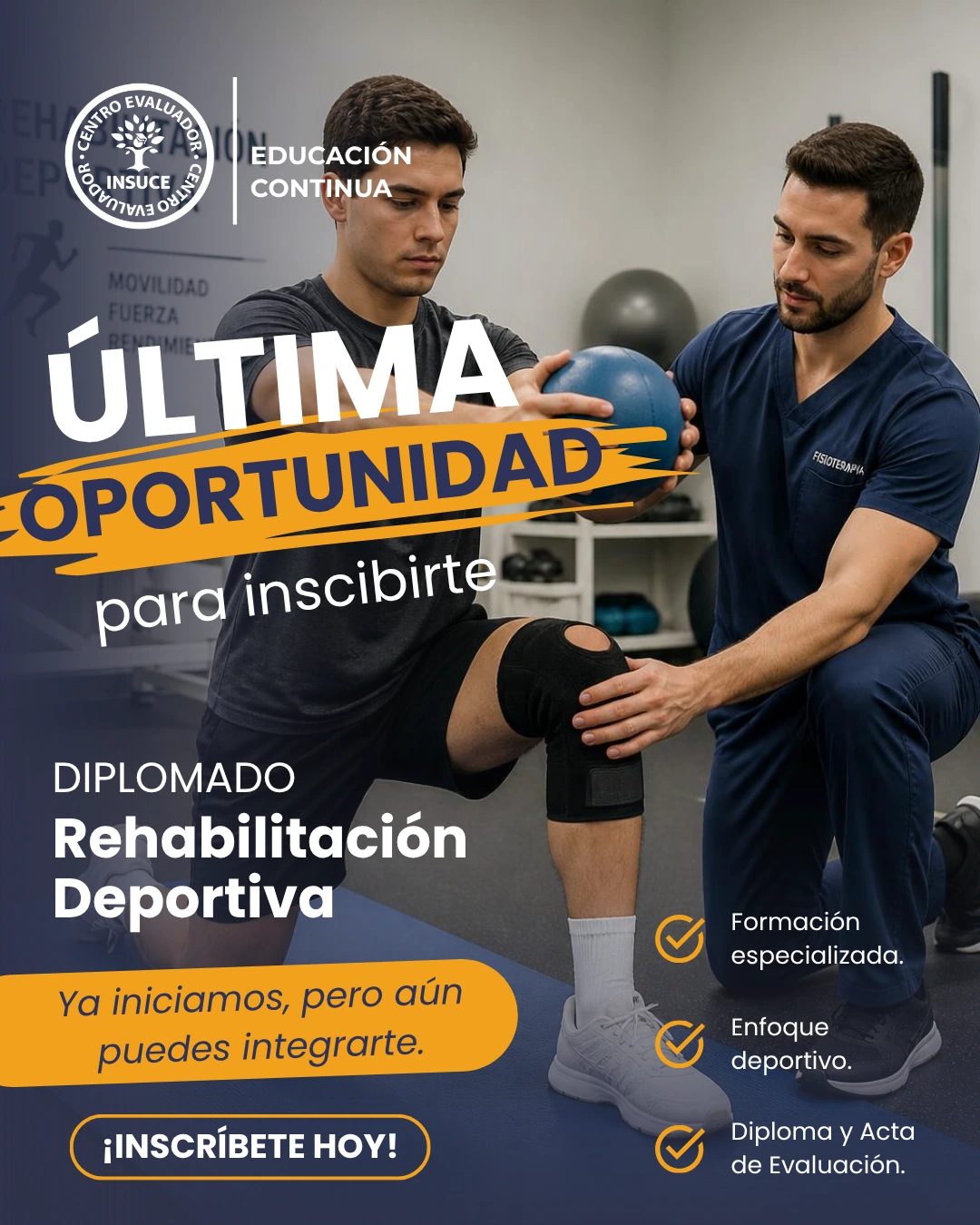 Próxima apertura del Diplomado en Rehabilitación Deportiva